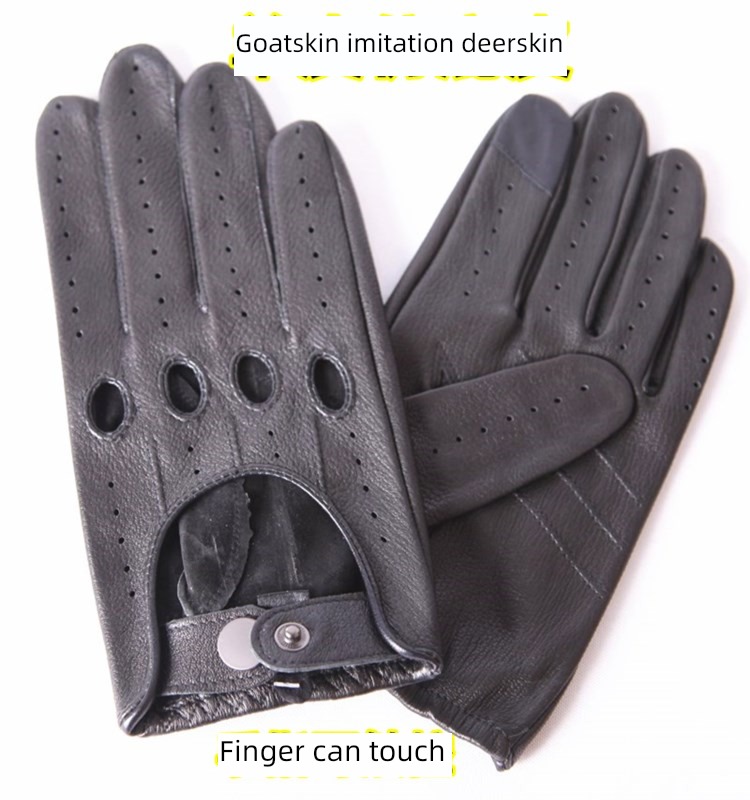 WARMEN man genuine leather non-slip Holodactyly Touch screen glove