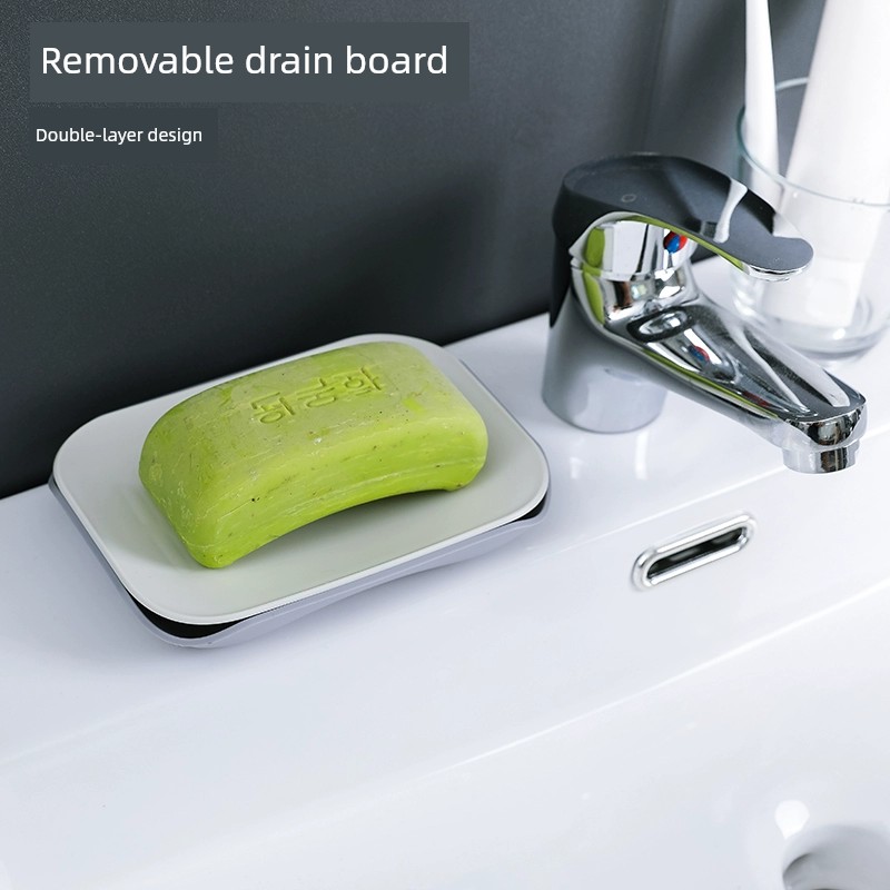 日式風 houya 2只裝雙層瀝水創意肥皂盒 組合實用
