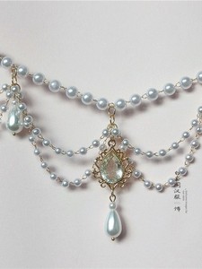 Multi-Layered Necklace, Soft Ancient-Style Hanfu Accessory, Faux Pearl Lolita Retro Clavicle Choker, Ethereal and Niche