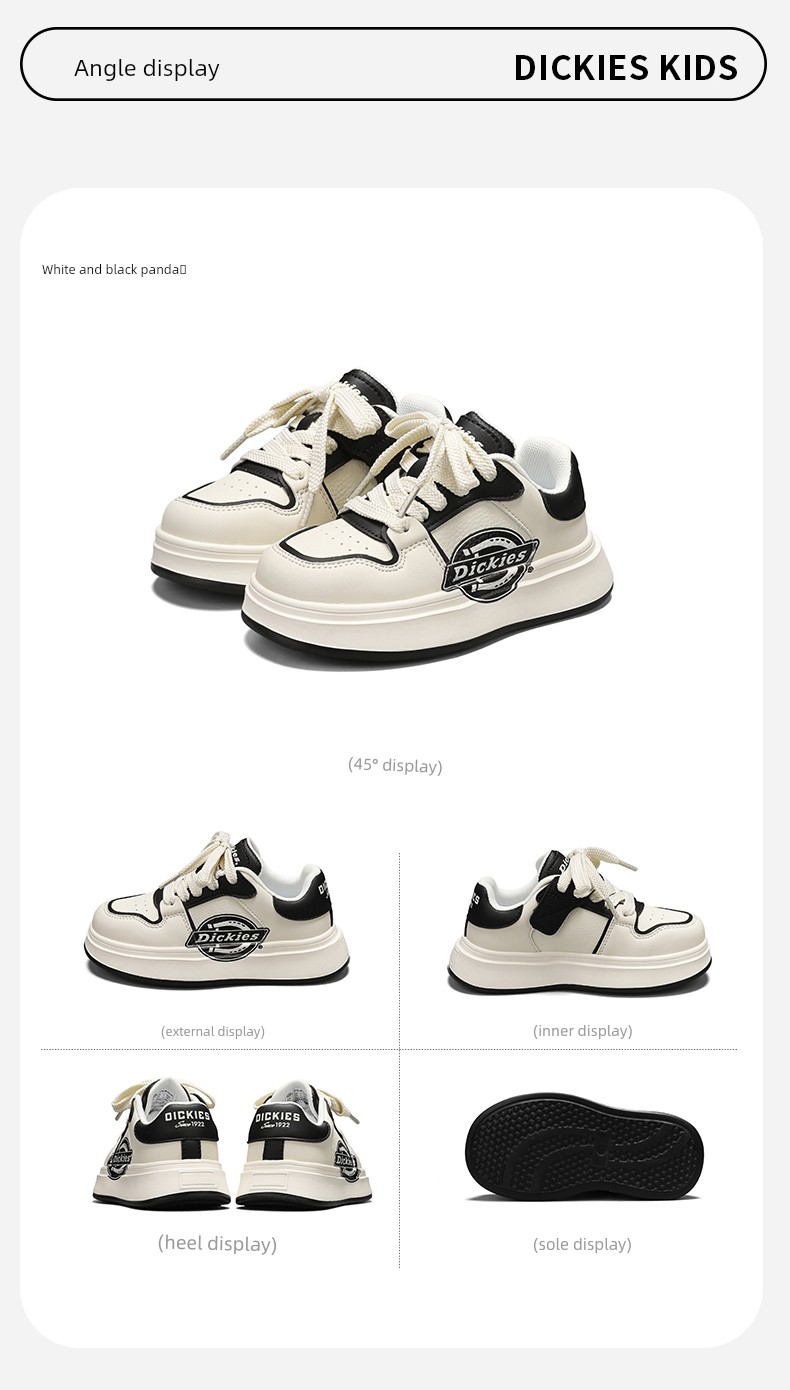 Dickies Medium and Large Children's Sports Shoes for Boys and Girls 2026 Autumn New Thick-Soled Height-Increasing Children's Casual Sneakers — 16