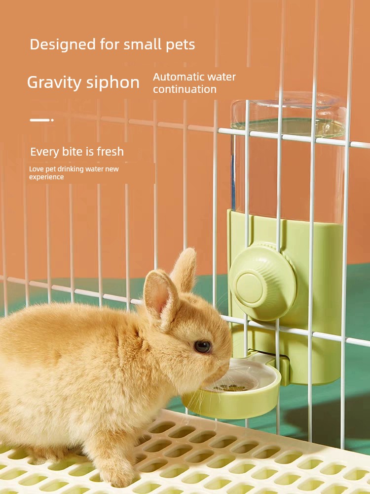 兔兔自動出水飲水器大容量600ml不漏水適合荷蘭豬珊瑚粉青芥綠靜謐藍三色可選