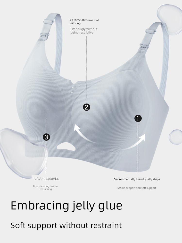Koyobi Pregnancy and Nursing Bra, Postpartum Breastfeeding Special Bra, Seamless Gathered Anti-Sagging Large Size Antibacterial Bra