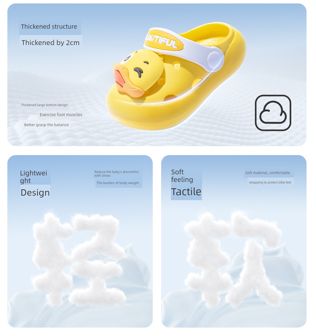Jq Jingqi Children's Slippers for Boys, Summer Outdoor Non-Slip Indoor Closed-Toe Soft-Soled Bath Shoes for Little Girls, Breathable Clogs — 3