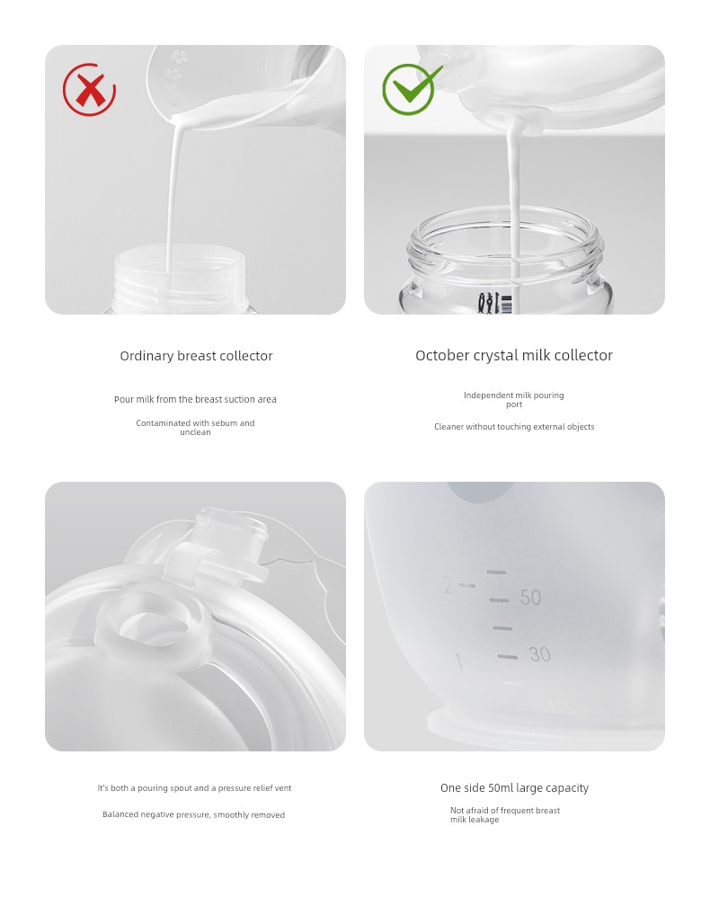 October Crystal Breast Milk Collector Manual Hands-Free Breast Pump for Pregnant Women with Leaking Milk, Milk Catcher, Anti-Overflow Breast Collector — 18