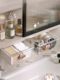 Drawer storage box under mirror cabinet bathroom cosmetics makeup remover cotton lipstick cotton swab transparent storage rack tool