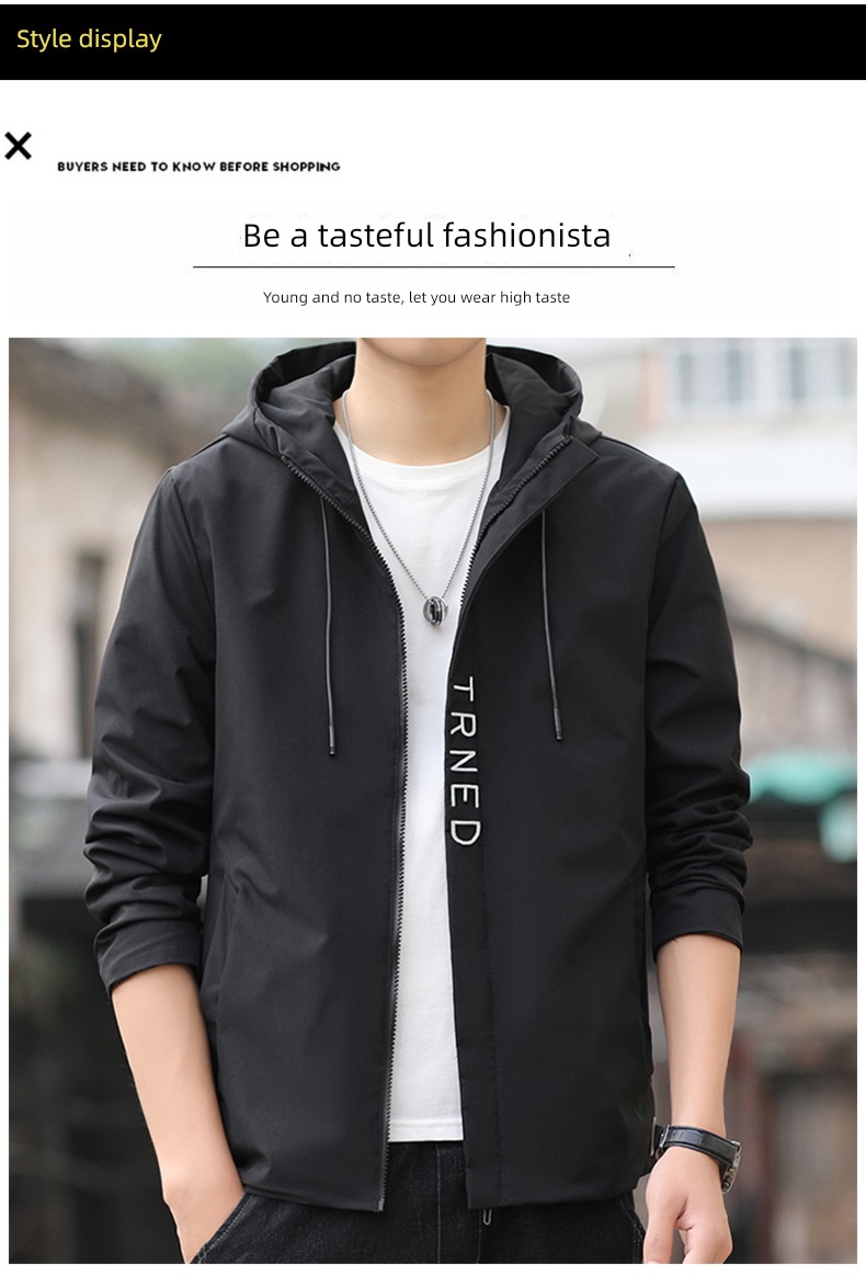 Spring and Autumn man Hooded easy handsome Versatile Jacket