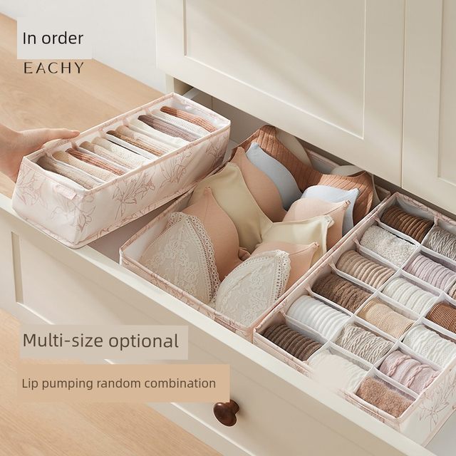Lixu underwear storage box socks artifact panty storage drawer box household partition storage box