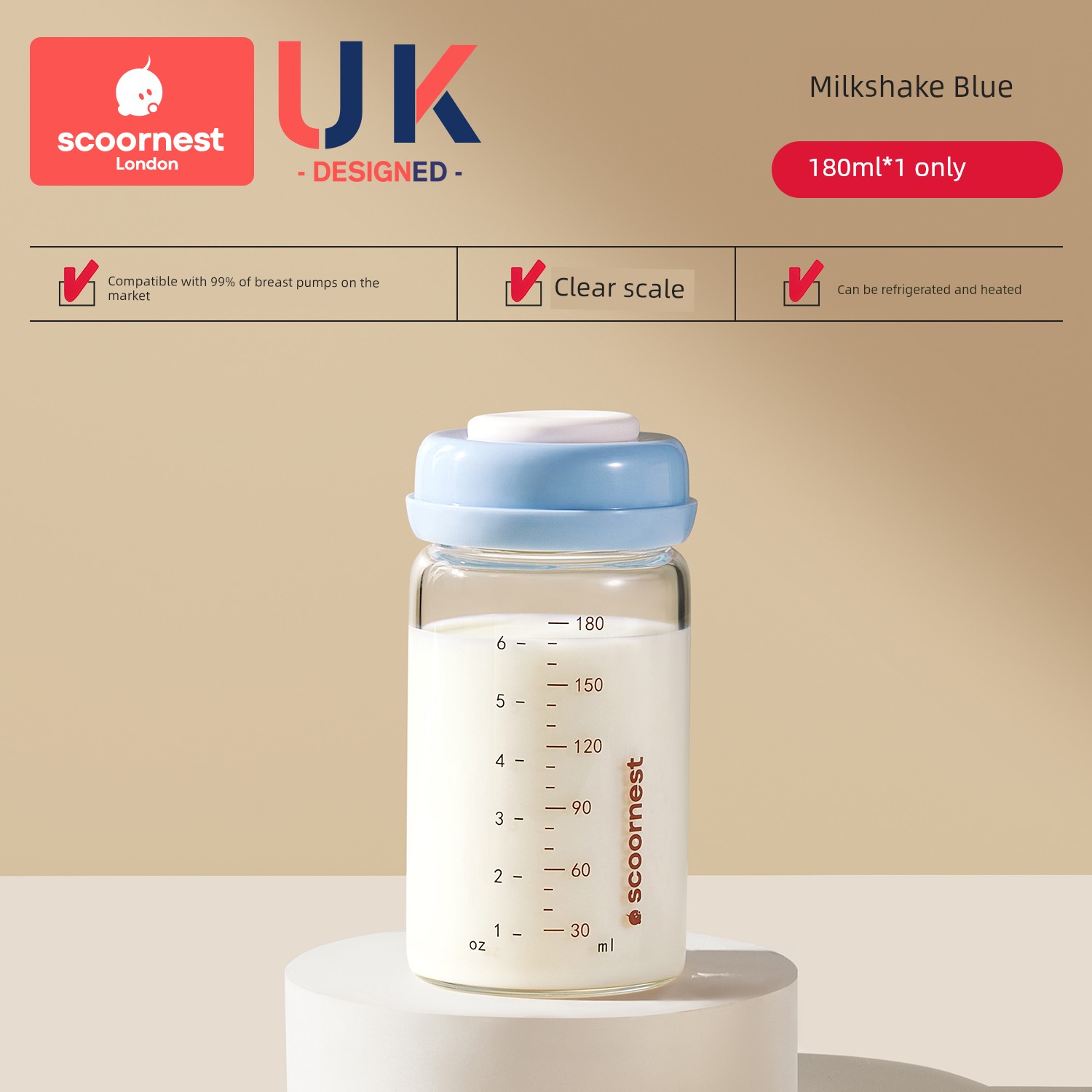 Kechao Glass Milk Storage Bottle for Refrigerator, Can Be Heated, Can Be Connected to a Breast Pump, Breast Milk Storage Container, Sealed and Fresh-Keeping — 2