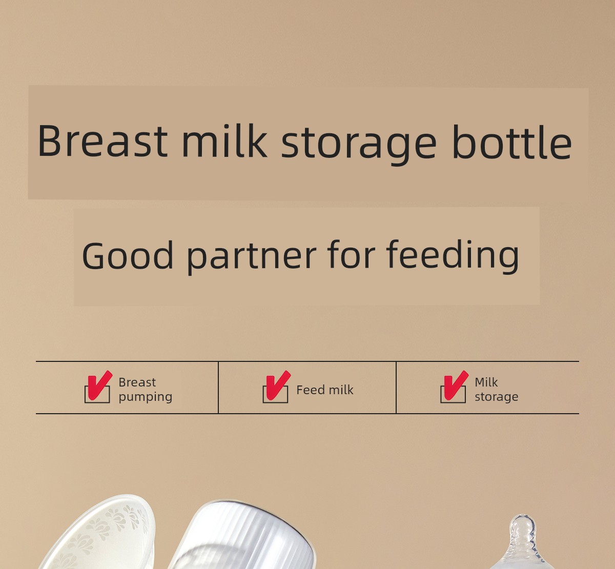 Kechao Glass Milk Storage Bottle for Refrigerator, Can Be Heated, Can Be Connected to a Breast Pump, Breast Milk Storage Container, Sealed and Fresh-Keeping — 1