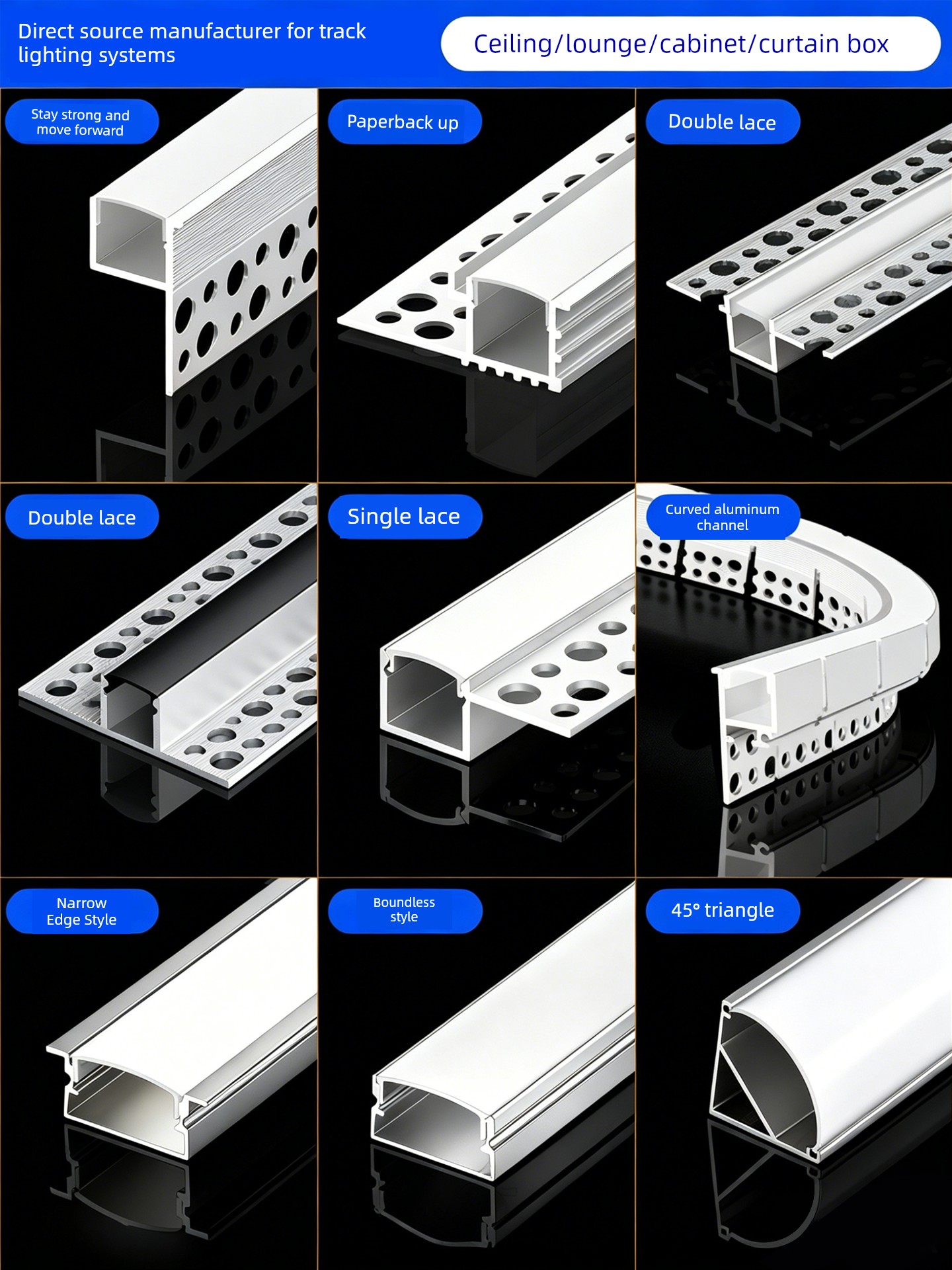 Linear Light Channel Aluminum Groove Linear Light Embedded Led Linear Light Recessed Ceiling U-Shaped Surface-Mounted Linear Light