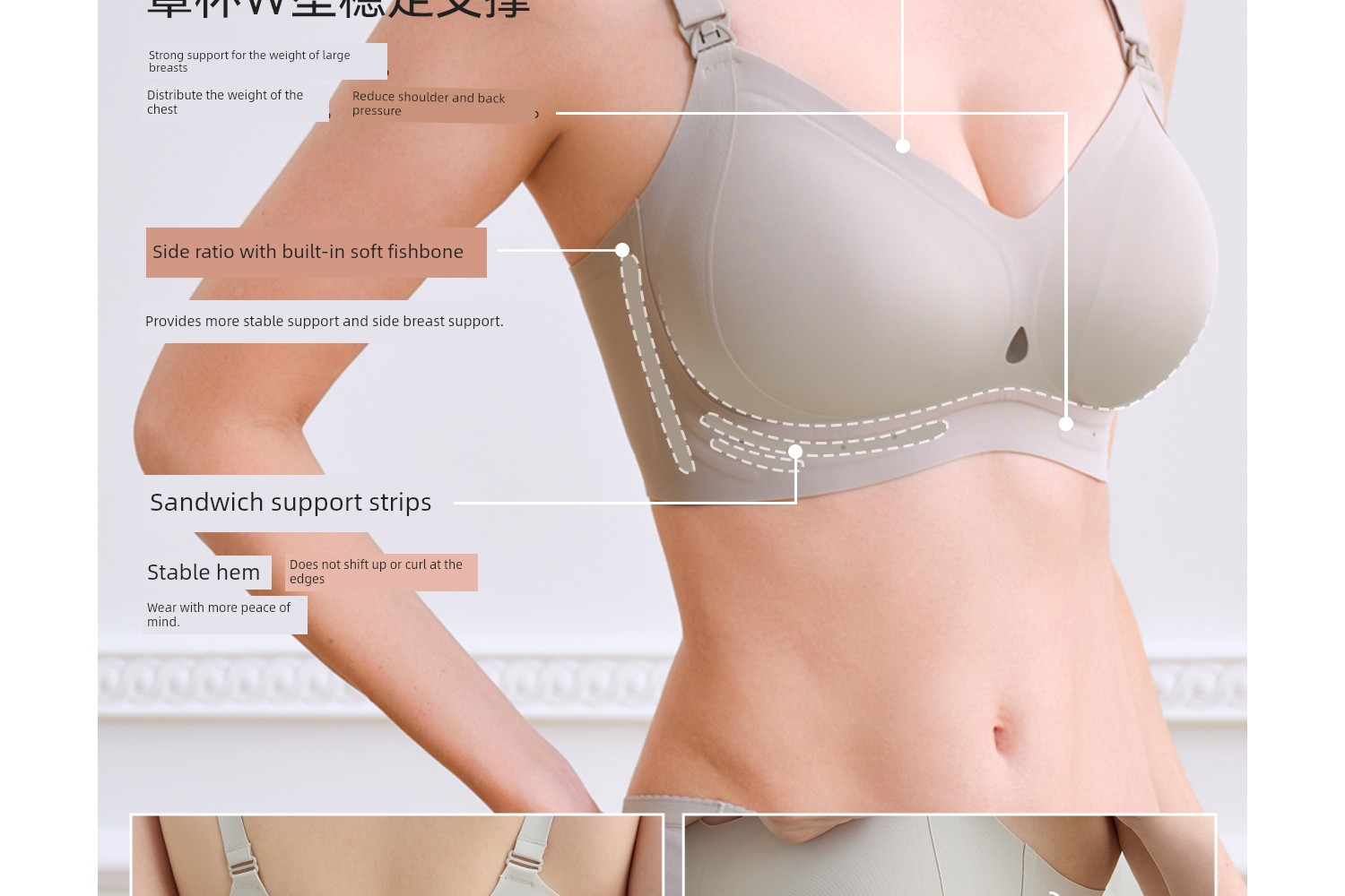 Domiamia Large-Breasted Nursing Bra Anti-Sagging Support Maternity Bra Large Size Postpartum Nursing Bra — 12