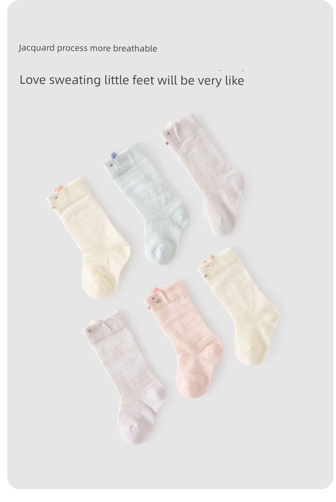Tongtai Baby Socks Spring and Summer Thin Baby Wide Mouth Not Tight Mesh Long Socks Kids Wide Mouth Tube Socks 3 Pairs — 12
