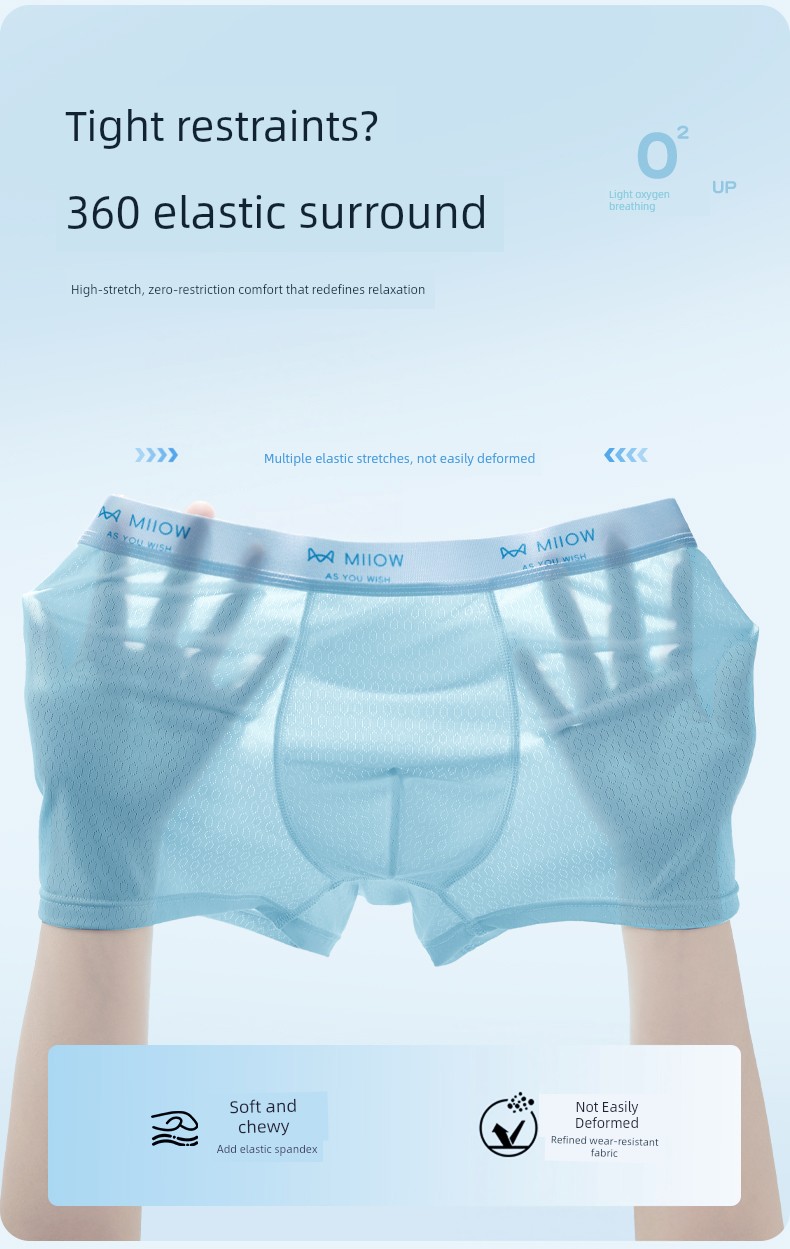 Catman Youth Underwear Children's A-Class Ice Silk Summer Thin Boxer Briefs for Boys in Middle and High School, Long-Term Use Four-Corner Style — 20