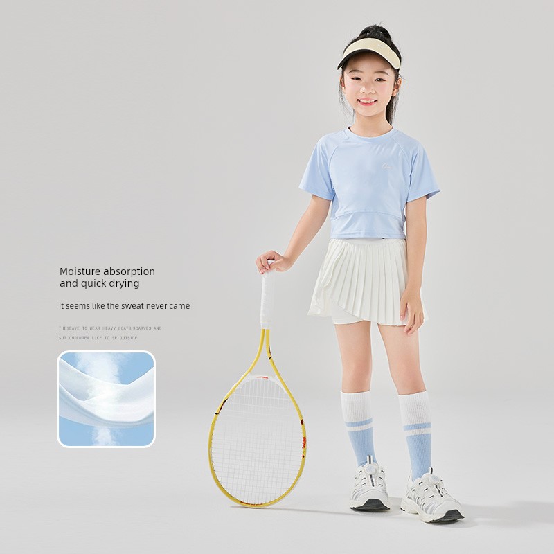 Moonkids Girls' Tennis Suit Sports Quick-Drying Clothes Pleated Summer Girls' Kidsren's Pants and Skirts Badminton Clothes — 6