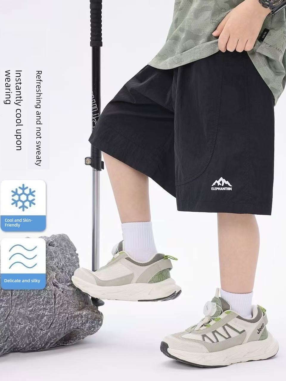 Children's Clothing Boys' Shorts Summer Thin Pants Kids' Knee-Length Pants Outdoor Hiking Pants 2026 New Trendy Quick-Dry Running Pants