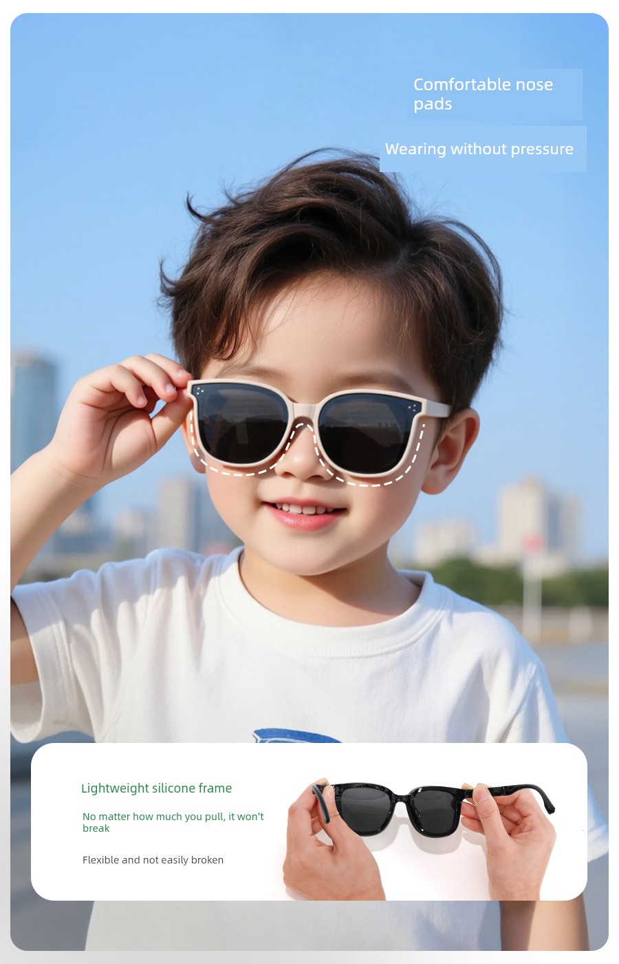Foldable Children's Sunglasses Polarized Girls' Sunglasses UV Protection Soft Silicone Baby Glasses Boys Sunglasses — 2