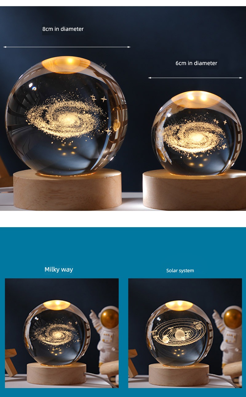 luminescence solar system desktop Ornaments originality Crystal ball