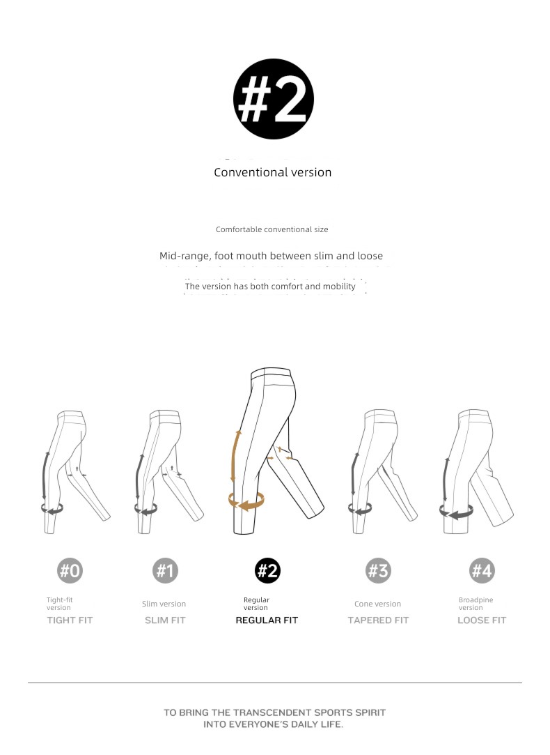 Anta No. 2 routine Plate type male Straight cylinder motion trousers