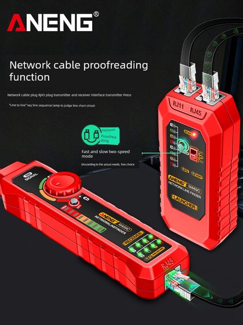Line hunter POE multi-function anti-interference line hunter network cable tester crystal head single head detection line on and off