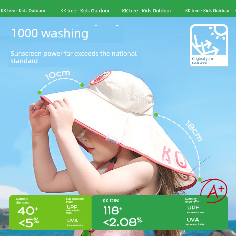 Kocotree Children's Sun Hat Summer UV Protection Sun Hat Boys Girls Sun Hat Beach Big Brim