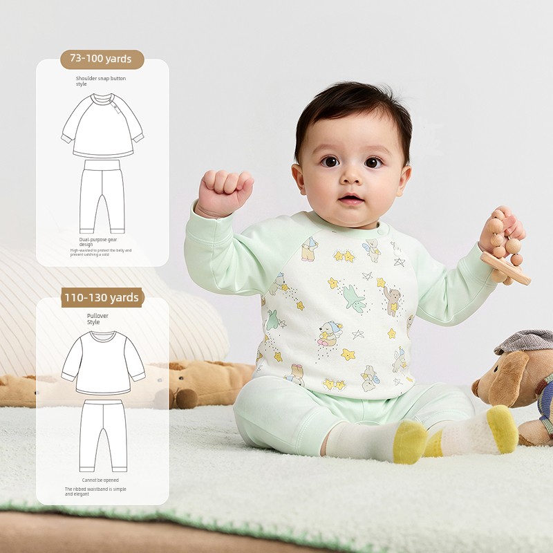 Balabala Children's Baby Pajamas, Infant Clothing, Autumn Clothes and Pants, New Spring and Autumn Two-Piece Set for Boys and Girls — 3