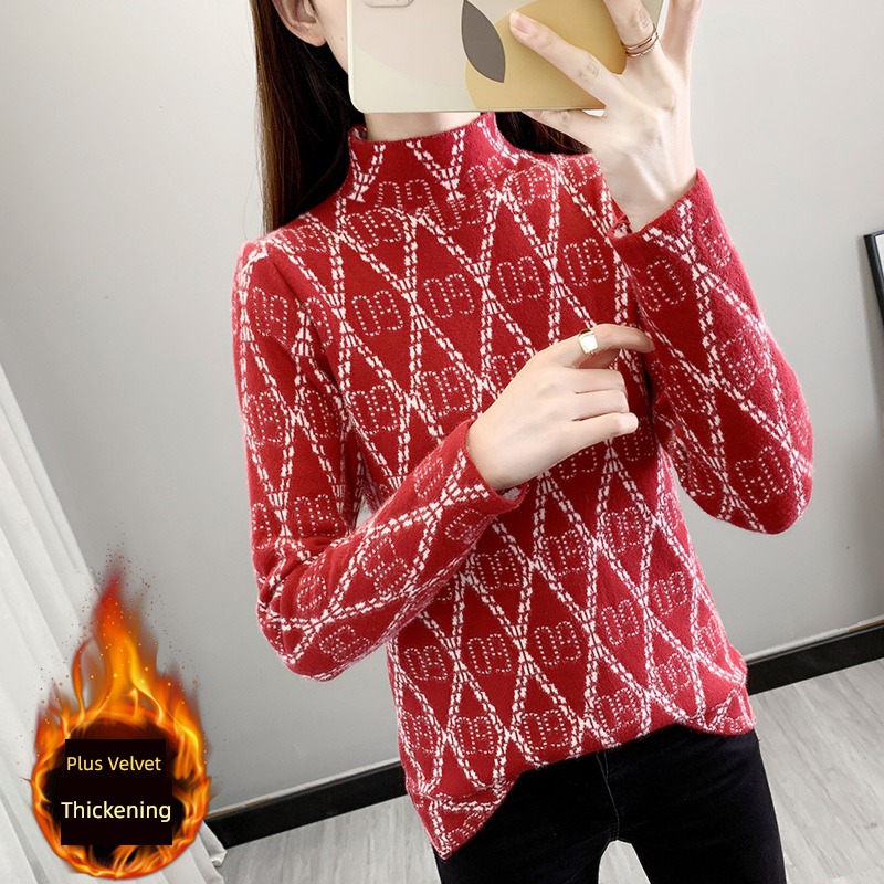 High collar one cardigan Hot money Self-cultivation Undershirt