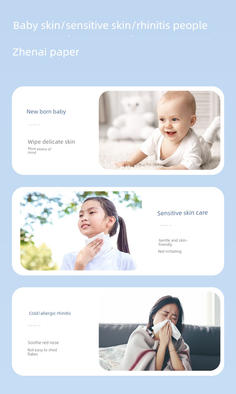 Plant-Based Cloud Soft Towel Cream Paper, Specially Developed for Newborns, Moisturizing Soft Tissue, Baby Facial Tissue, Ultra-Soft Tissue Paper — 20