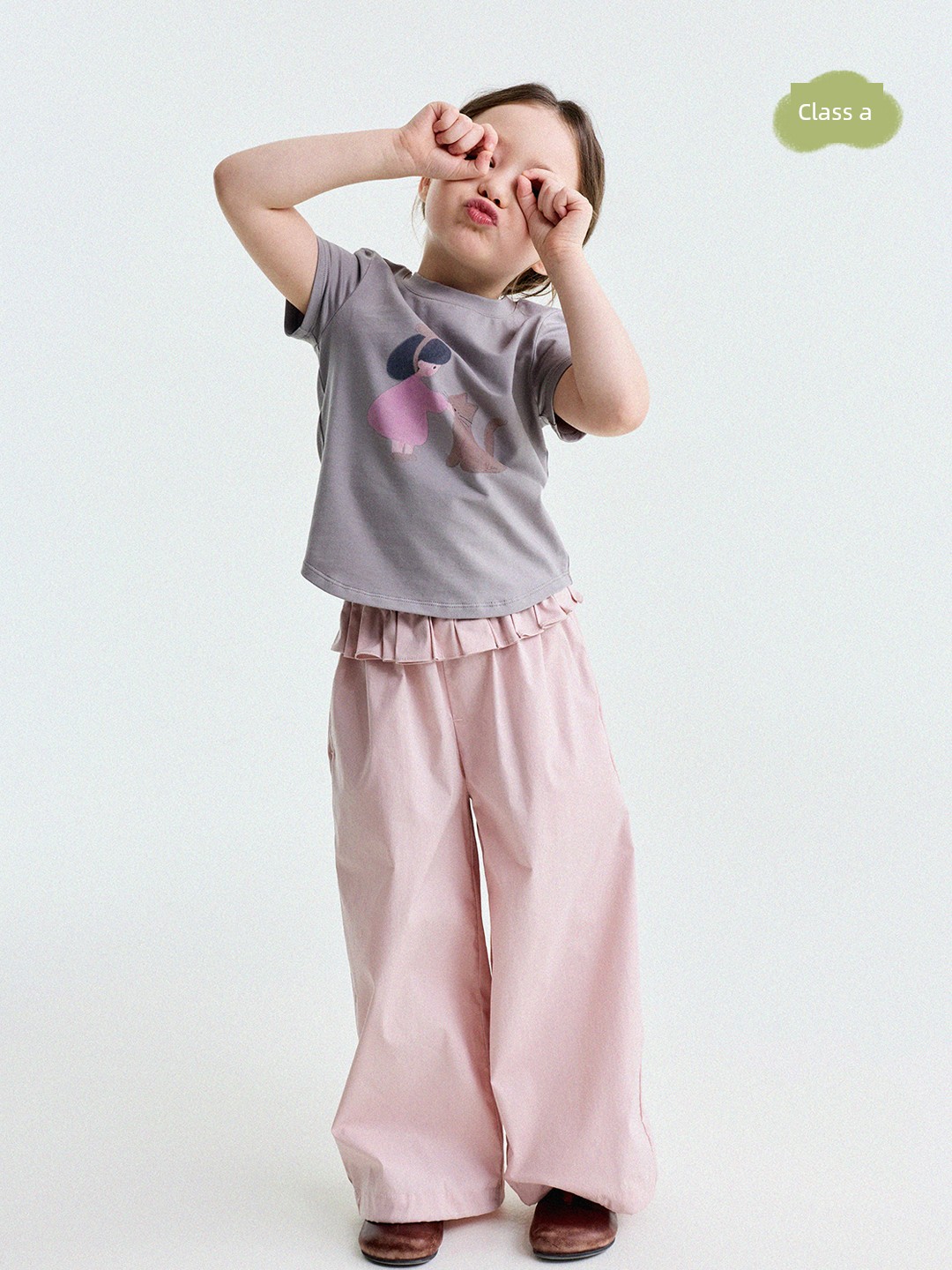 Yunerma Girls' Summer New Style 3D Ruffle Straight-Leg Pants Children's Thin Anti-Mosquito Pants Baby Casual Pants Trendy — 2