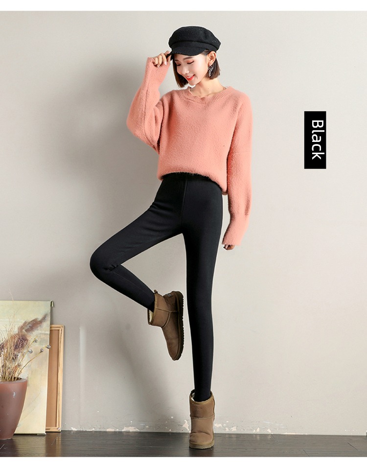 ma'am pure cotton Self-cultivation Show thin Step on one's feet Plush Leggings