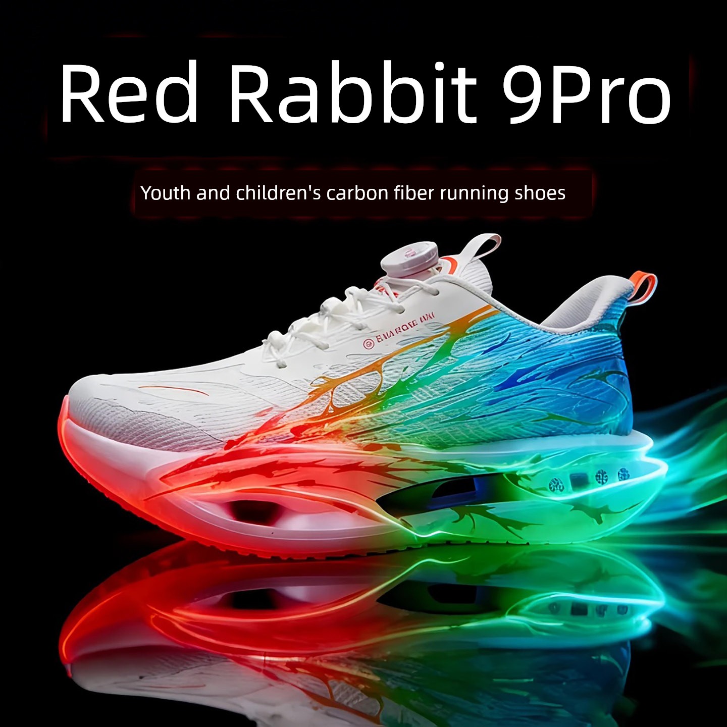Red Rabbit 9Pro Carbon Plate Kidsren's Running Shoes Boys' Military Training Sports Shoes Youth Junior High School Students Professional Basketball Shoes