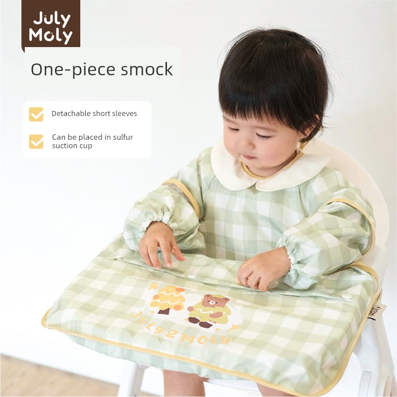 Julymoly All-In-One Dining Chair Cover Baby Feeding Bib Infant Food Bib Waterproof Children's Apron — 4