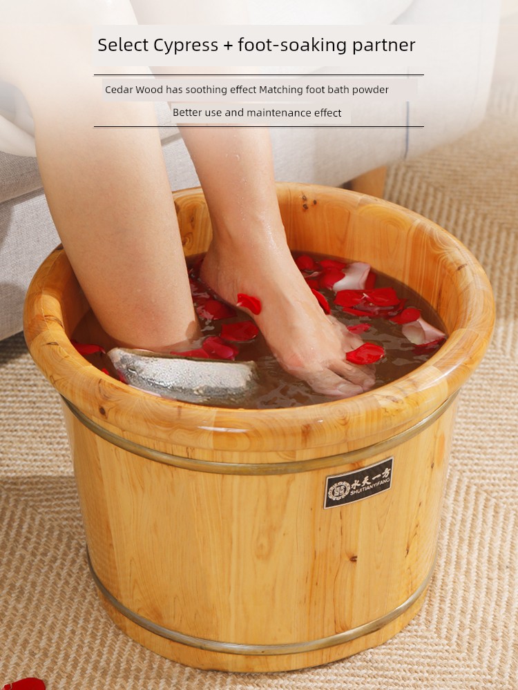 Cedar Foot Bath Barrel Health Care Foot Bath Wooden Bucket For Home Solid Wood Wash Foot Basin Foot Bath Tub Wooden Basin Feet-Washing Basin Foot Barrel