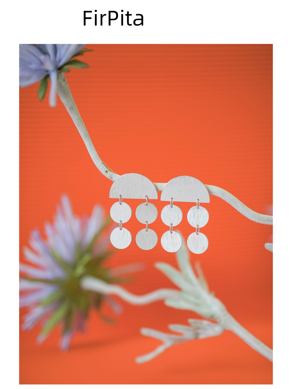 Streamer mountain valley moonlight Metal shine Minimalism Earrings