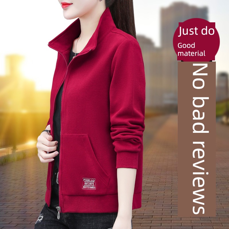 loose coat female stand collar leisure time zipper Sweater have cash less than that is registered in the accounts loose coat