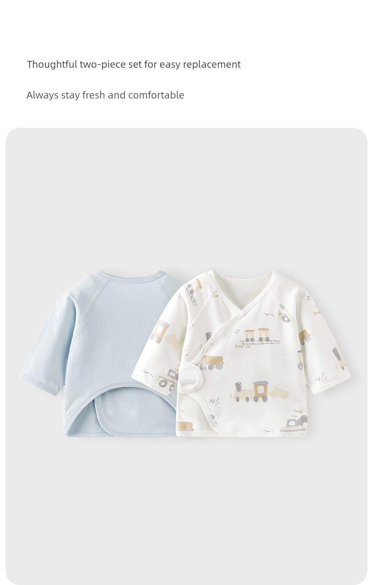 Tongtai Baby Half-Back Shirt, Spring and Autumn Pure Cotton Newborn Clothing, Monk-Style Outfit, Newborn Baby Belly-Protecting Top, Full-Month Outfit — 11