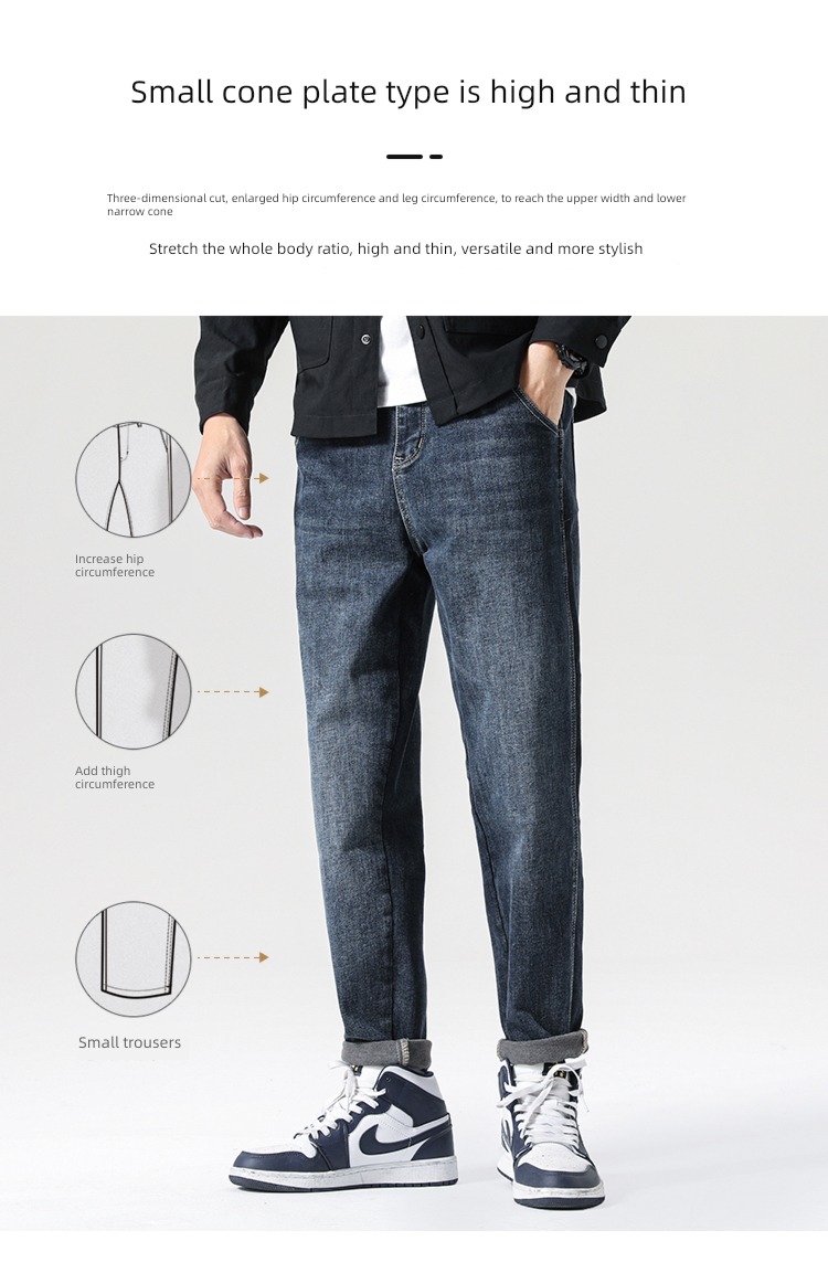 thermal storage lava Plush easy leisure time Denim pants