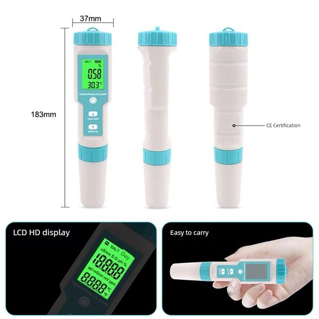 Yixin 7-in-1 pH pH test pen fish tank seawater aquaculture salinity meter EC conductivity ORP detector