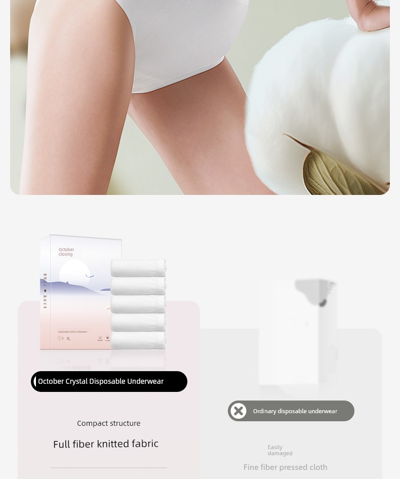 【New Customer】October Crystal Disposable Underwear, Pure Cotton, Mid-High Waist, Women's Style, No-Wash, Ready-To-Wear, Eo, Postpartum, Maternity — 12
