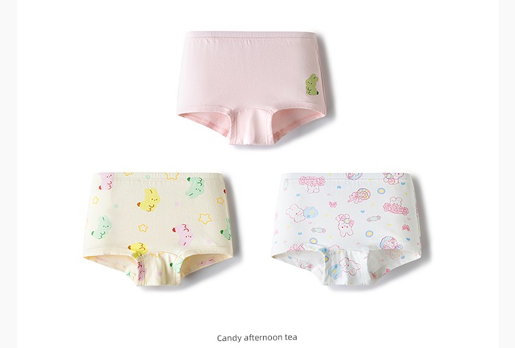 Balabala Children's Underwear, All-Cotton, Class A, Girls' Boxer Shorts, Toddler and Big Kids' Four-Corner Briefs, Baby-Friendly, Non-Binding — 76