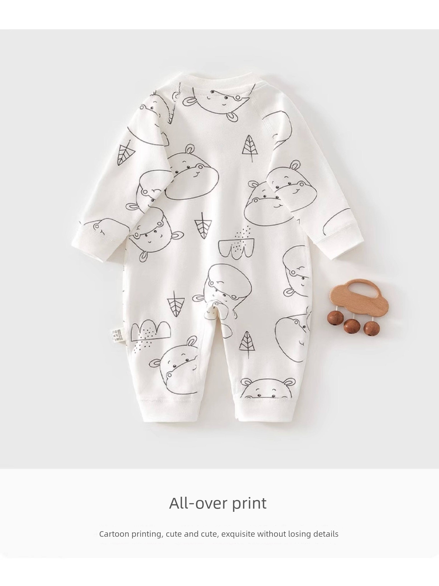 Cotton Baby Jumpsuit, Autumn Clothing for Newborns, Soft and Skin-Friendly Pajamas for Boys and Girls, All-Season Romper — 12