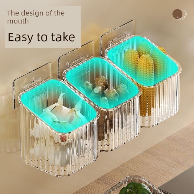 Kitchen onion, ginger and garlic storage basket storage rack bathroom hanging basket hanging basket bathroom wall plastic storage basket storage box