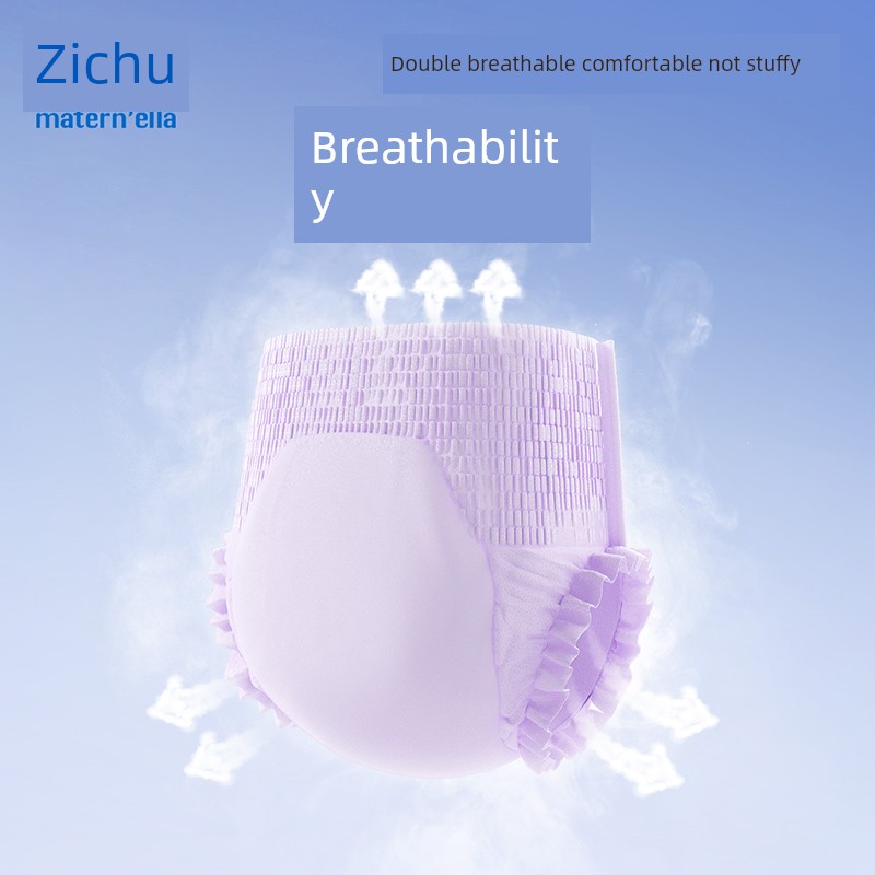 Zichu Silk Sleep Pants for Women, Menstrual Leak-Proof Sanitary Pants, Safety Pants for Postpartum Women, Breathable Ultra-Thin Pull-Up Pants — 3