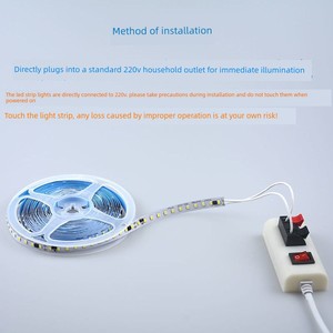 220V Led Light Strip Self-Adhesive Super Bright Driver-Free Strip Light with Adhesive Backing for Home Living Room Ceili