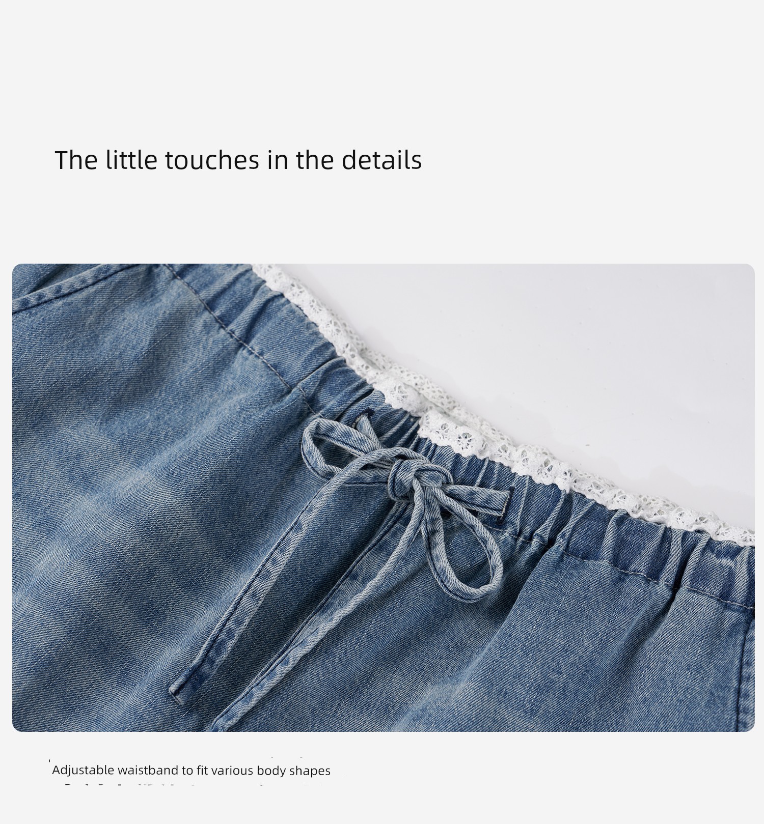 Masanon Maternity Jeans Summer Thin Style Outerwear for Petite Women with Lace Trim Five-Point Shorts Summer Wear 2026 New Model — 17