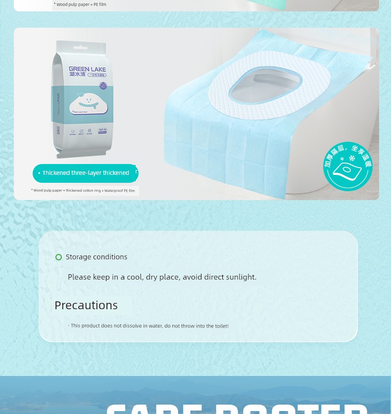 Disposable Toilet Seat Covers Individually Packaged for Pregnant Women, Hotels, Travel, and Portable Use Without Adhesive Removal — 15