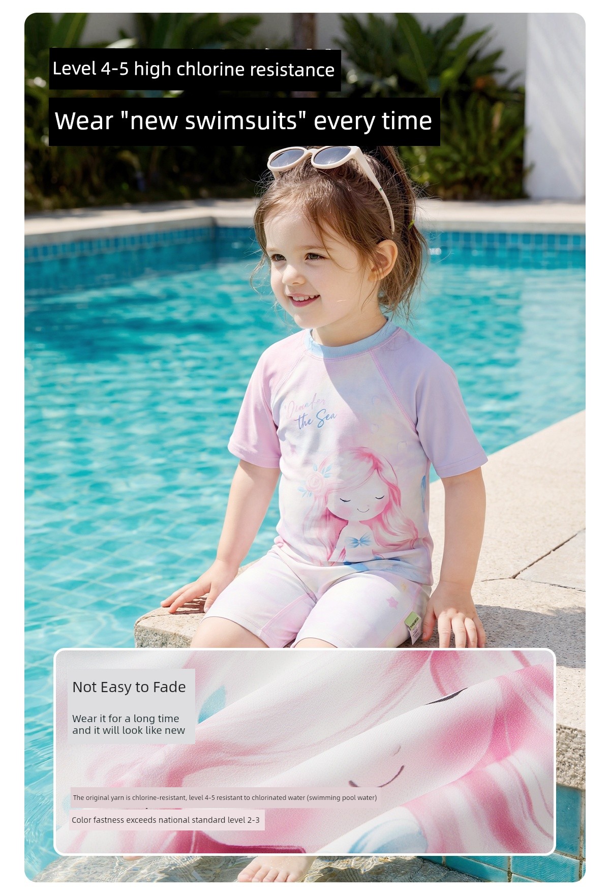 Wilberu Girls' Swimwear Two-Piece Children's Girls' and Boys' Summer Sun Protection Class a One-Piece Swimsuit for 3-Year-Olds — 36