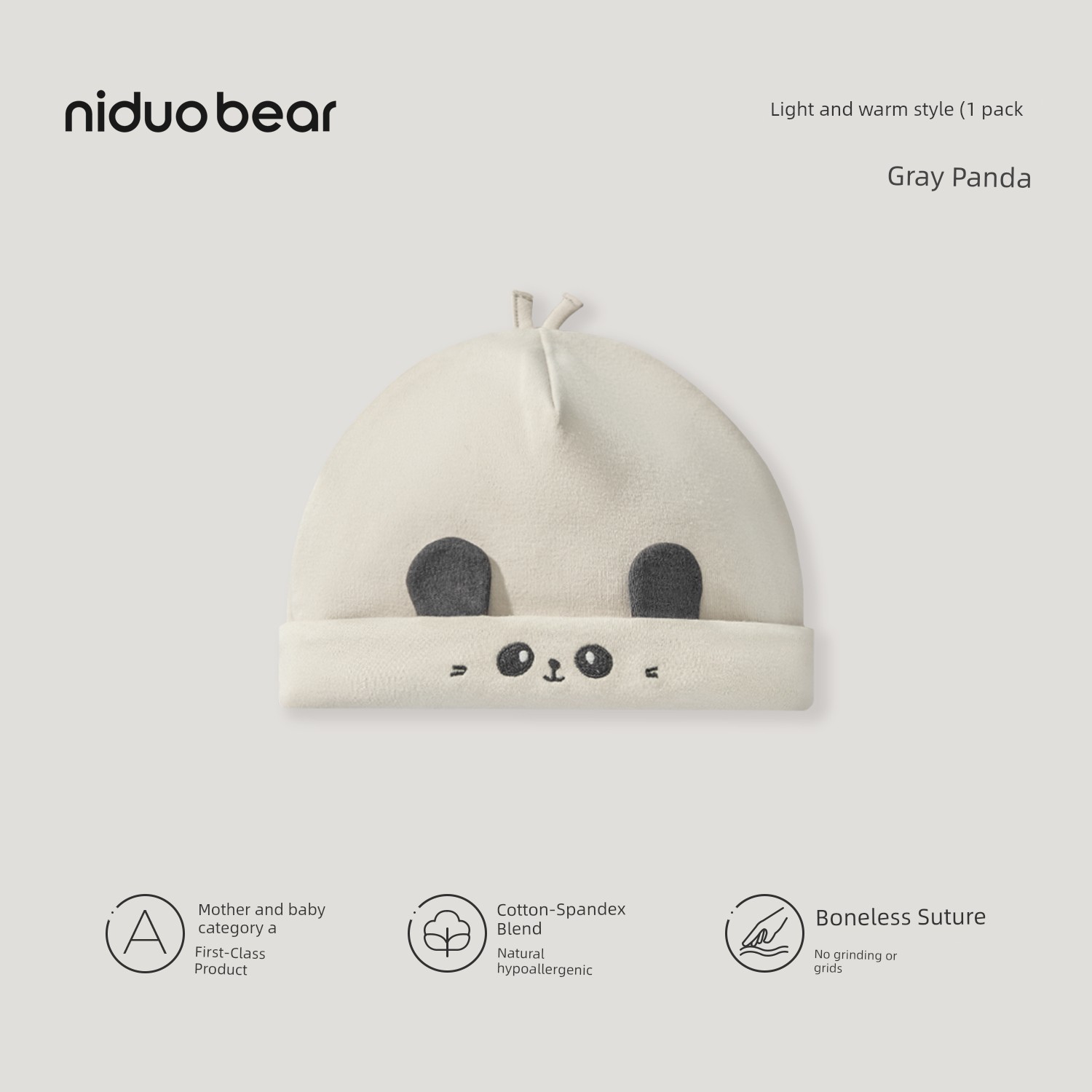 Niduoxiong Newborn Pure Cotton Small-Month Baby Beanie Cap — 3