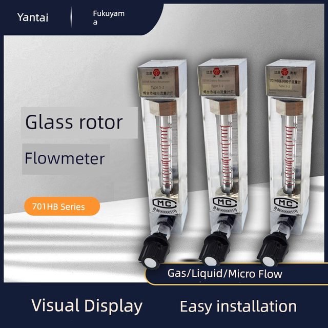 Yantai Fushan Flow Meter 701HB Series 5-2 Glass Rotor Flow Meter Gas Liquid Float Flow Meter