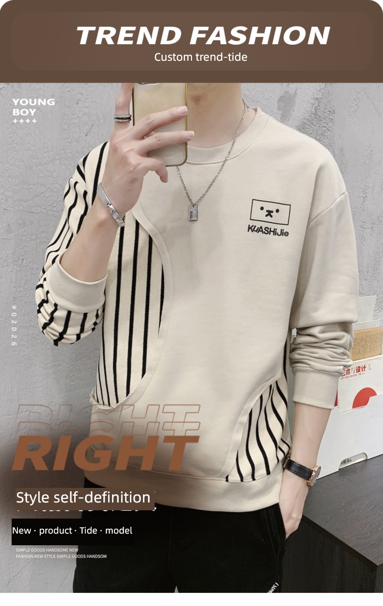 NGGGN man Round neck Autumn and winter Sweater Long sleeve T-shirt