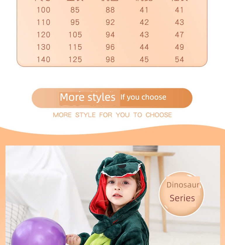 children Conjoined pajamas animal child Flannel Cartoon